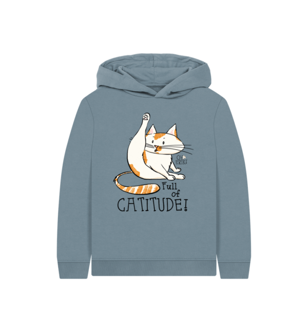 Oh Erik - Full of Catitude - Organic Cotton Kids Hoody - Image 5